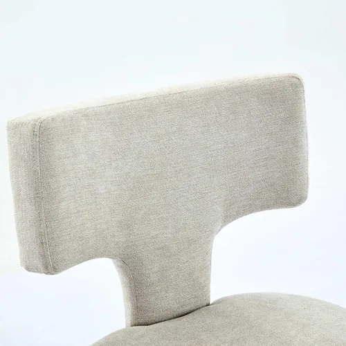 Vista 10 de Set of 2 Counter Height Bar Stools with Farmhouse Linen Upholstery, Curved Backrest Dining Chairs with Hardwood Frame for Kitchen Counter, Table &