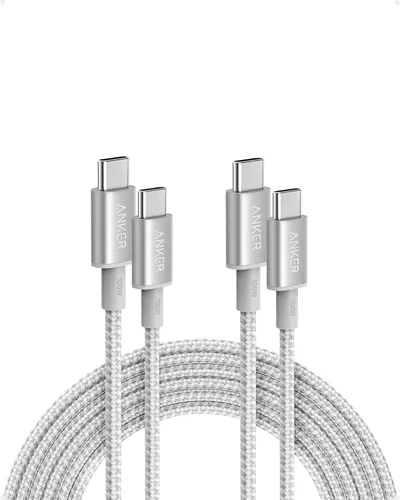 Vista 8 de Anker Cable USB C a USB C, paquete de 2 cables de carga rápida tipo C de 100 W de 3.3 pies para iPhone serie 17, MacBook Pro 2020, Pixel y más Negro