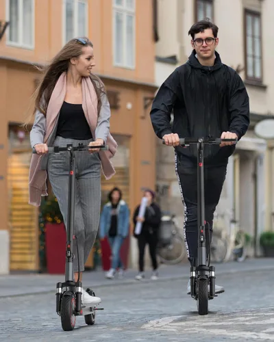 Vista 4 de VOLPAM Adult Electric Scooter, 350W/500WMotor, 8.5"/10" Solid Tires, 19/22Mph, 32/28/23/21/18/16Miles Max Range, Dual Braking