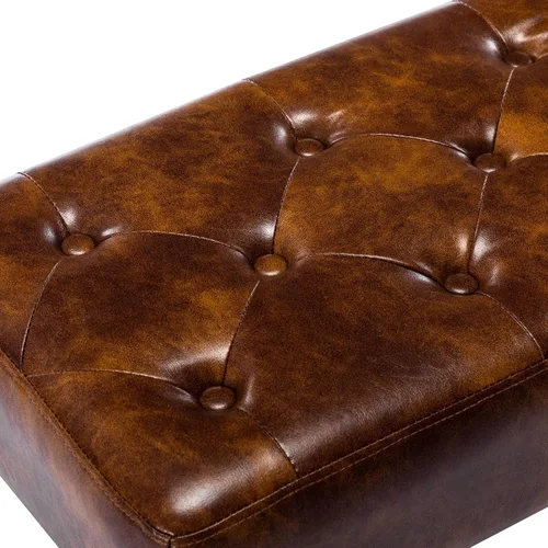 Vista 54 de DUHOME Banco otomano moderno de terciopelo, tapizado con botones, banco de pie de cama con base dorada para entrada, sala de estar, comedor