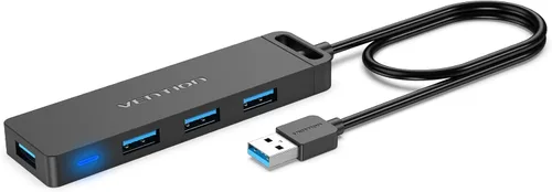 Vista 10 de VENTION Hub USB 3.0 para laptop, divisor de puerto USB múltiple, adaptador extensor USB ultrafino, transferencia rápida de datos de 4 puertos