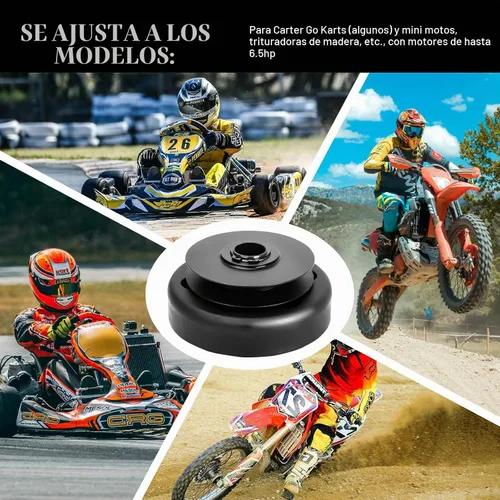 Vista 7 de Embrague de 3/4" de orificio Go Kart Embrague centrífugo con polea de transmisión Compatible con GoKart Mini Bike Correa de estilo AB de 1/2