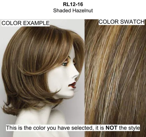 On Point - Peluca de color RL12/16 Honey Toast – 12 pulgadas de corte Bob en ángulo perfecto, apto para el calor, parte superior de monofilamento