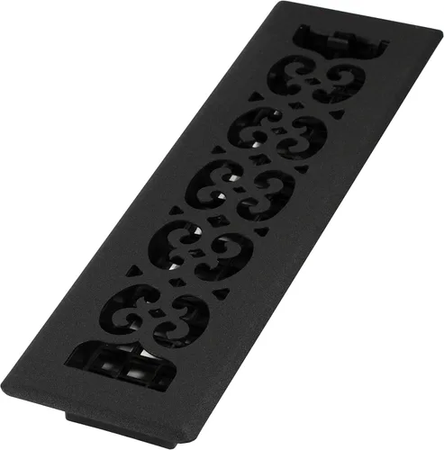 Vista 13 de Decor Grates ST414 Registro de suelo con diseño de voluta, 4 x 14 pulgadas, negro texturizado