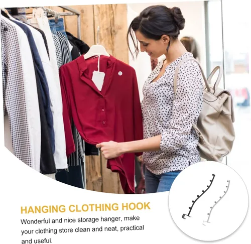 Vista 3 de Zerodeko 2 ganchos de ropa de acero inoxidable para tienda de ropa, perchero para perchero, ganchos para tienda de ropa, colgador de ropa, perchero