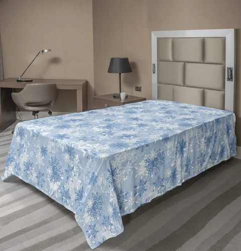 Vista 65 de Ambesonne Sábana encimera floral, patrón rítmico de ramas de bayas de Navidad, suave y cómoda, ropa de cama decorativa de 1 pieza, tamaño Verde