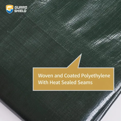 Vista 5 de GUARD SHIELD Lona de polietileno verde y plateado superresistente de 12 x 12 pies, impermeable, 5/8 pulgadas de grosor, resistente a los rayos UV