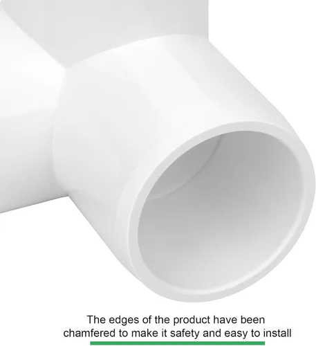 Vista 5 de Paquete de 12 accesorios de PVC de 3 vías de 1 pulgada de grado SCH40 para muebles, conector de tubería de PVC de 3 vías para estante de jardín