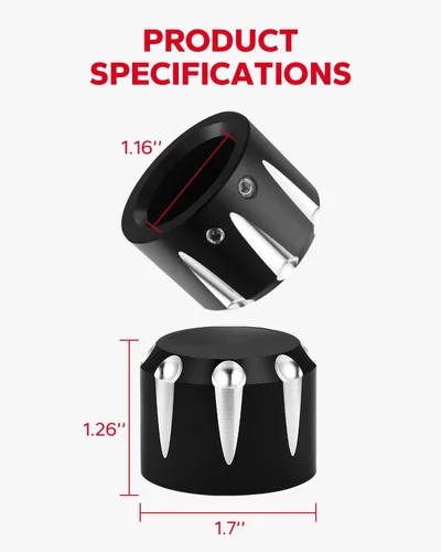 Vista 5 de Cubiertas para tuercas de eje delantero, tapas de tuerca de eje CNC compatibles con Harley Davidson Touring Dyna Sportster Trike Softail Street