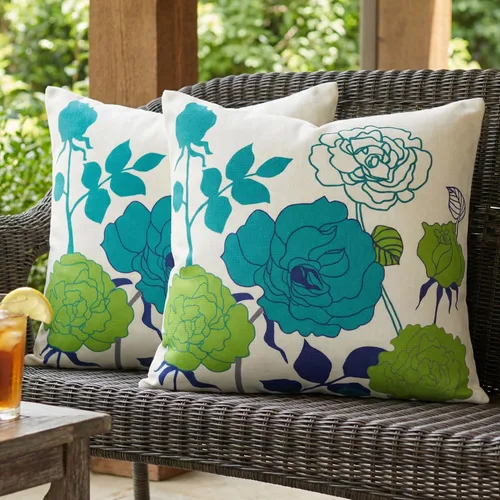 Vista 15 de sykting - Juego de 2 fundas de almohada de lino y algodón para sofá, 7.1 x 7.1 pulgadas, serie de pájaros y flores