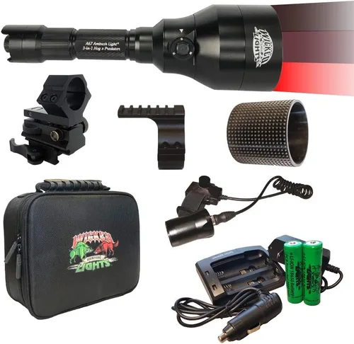 Wicked Lights A67iR 3-LED en 1 (850 nm IR, 940 nm IR, LED rojo) Kit de luz nocturna infrarroja y roja de caza nocturna con control de intensidad