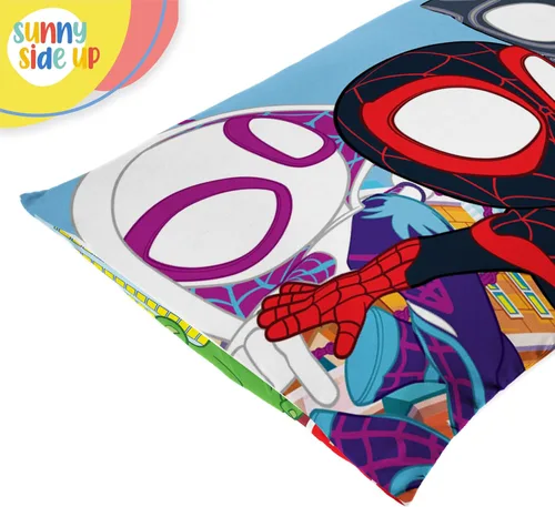 Vista 6 de Sunny Side Up Marvel Spidey & His Amazing Friends - Juego de 2 fundas de almohada reversibles, fundas de almohada de doble cara con Spiderman, araña