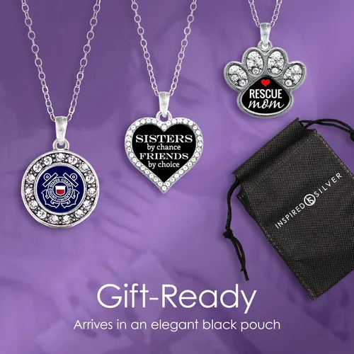 Vista 6 de Inspired Silver - Collar de plata con dije circular de 18 pulgadas con joyas de circonita cúbica