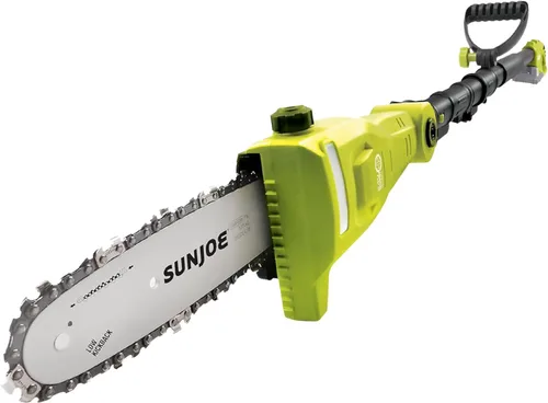 Sun Joe 24V-PS8-LTE IONMAX 24V Motosierra de poste inalámbrica con kit de poste telescópico, incluye mango auxiliar, funda de hoja, batería de 2.0Ah