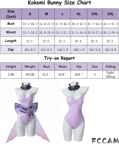 Vista 4 de FCCAM - Disfraz de conejo rojo para adultos, Yumeko Jabami, traje de conejito con orejas de conejo