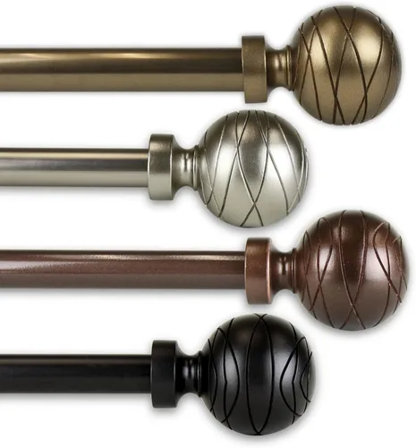 Rod Desyne Harris 13/16" Single Curtain Rod, 18-28 inch, Black