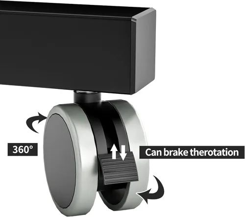 Vista 6 de SogesHome Mesa de escritorio ajustable para computadora portátil de 31.5 pulgadas, bandeja de carrito de escritorio con soporte para computadora