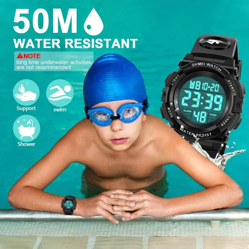 Vista 5 de ATIMO Reloj deportivo digital impermeable LED 50M para niños - Regalos para niños