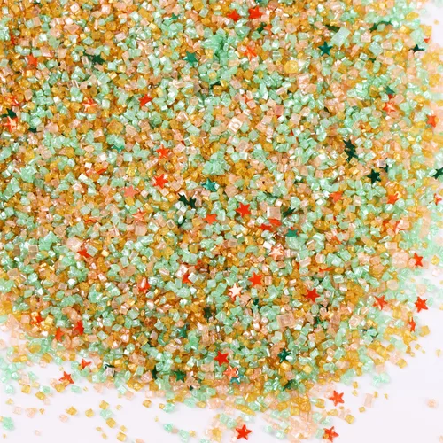 Vista 2 de Mezcla de estrellas con purpurina plateada comestible de lijado, chispas de azúcar comestible azul y morado para decoración de pasteles, azúcar