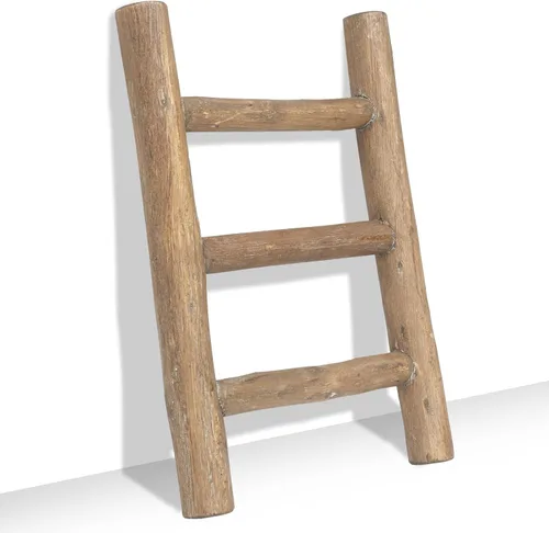 Vista 16 de FUIN Escalera de Manta de Madera de 57 Pulgadas para Sala de Estar Decorativa de Pared Inclinada Estilo Granja Soporte de Exhibición de Colcha Negro