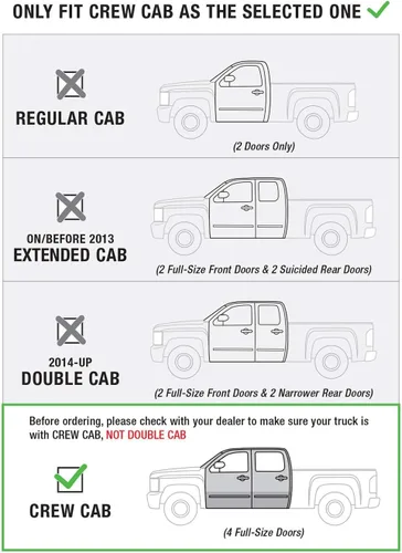 Vista 6 de Raptor Series Estribos escalones de 5 pulgadas, estilo OEM, banda de rodadura completa, de aluminio negro, compatible con Crew Cab 07-18