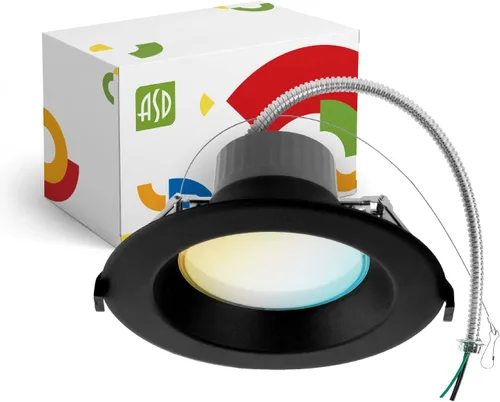 Vista 9 de ASD Downlight LED comercial sin lata de 4 pulgadas, iluminación ajustable de potencia de 7/10/13W, lámpara de techo empotrable redonda regulable, 5