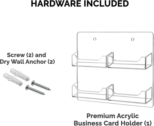 Vista 5 de Marketing Holders Tarjetero de pared con accesorios para colgar para soportes impresos de 3.5 x 2 pulgadas, acrílico transparente, 4 bolsillos