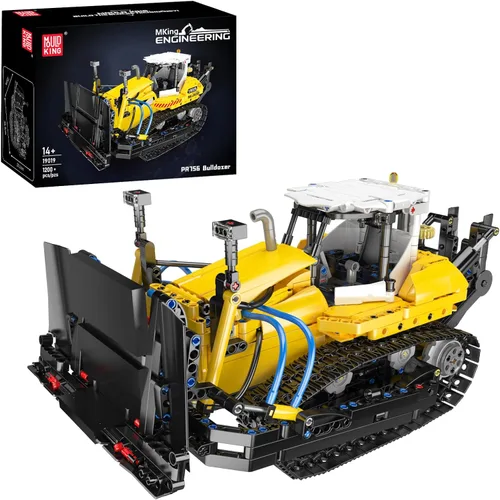 Mould King 19019 Bulldozer Kit de construcción con cilindros neumáticos, juguete de ingeniería de construcción para adultos, modelo creativo para