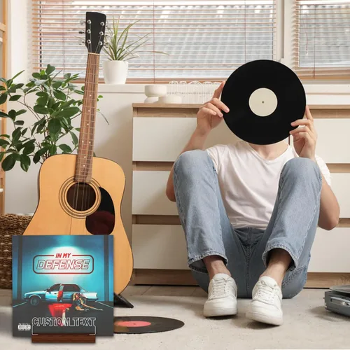 Vista 5 de YuanDian Soporte personalizado para discos de vinilo, soporte para discos de vinilo, soporte de acrílico de madera para almacenamiento de discos