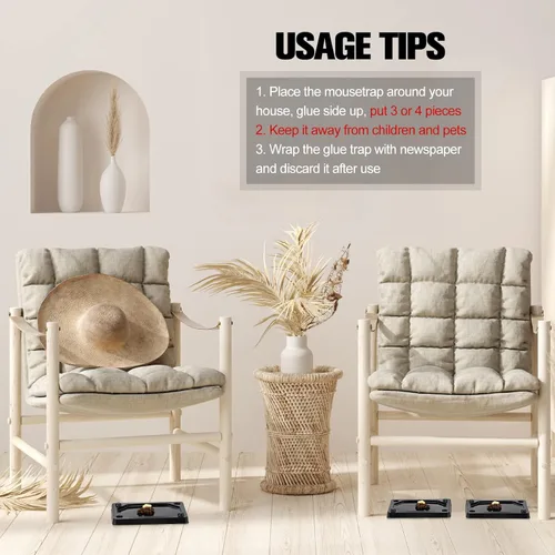 Vista 4 de Qualirey 64 piezas de trampas adhesivas para ratones e insectos, trampas pegajosas más pesadas con pegamento no tóxico para ratones e insectos