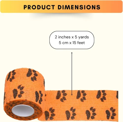 Vista 2 de Eco-Fused - Vendaje autoadhesivo - Vendaje para lesiones para mascotas, perros, gatos, caballos - Paquete de 12 - Vendajes para patas de perros