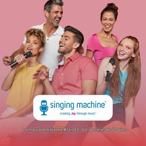 Vista 6 de Singing Machine Micrófono de karaoke inalámbrico para niños y adultos, micrófono de máquina de fiesta (negro) - Micrófono Bluetooth portátil de mano