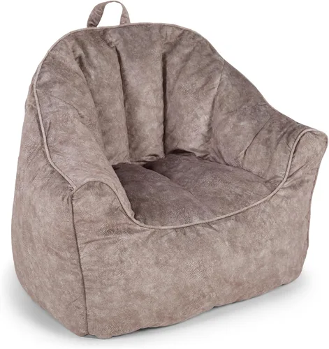 Vista 70 de Big Joe Roma Puf, Sherpa de avena y grafito, gamuza vegana, 3 pies