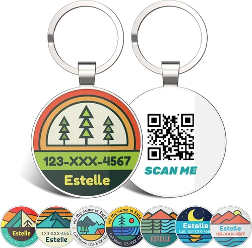 Vista 13 de Etiqueta de perro con código QR, etiquetas de identificación para mascotas, etiquetas de perro personalizadas para mascotas, etiquetas de B3