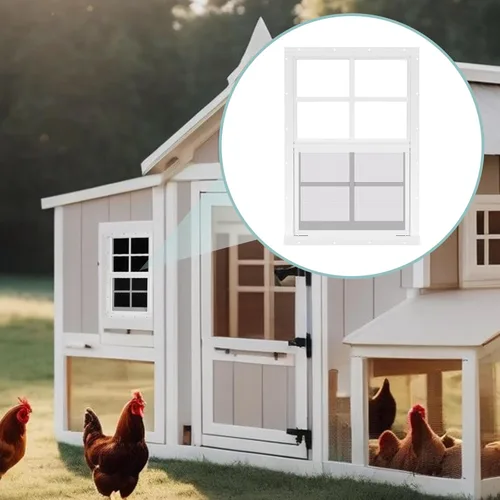 Vista 7 de Tandefio Paquete de 2 ventanas de cobertizo blanco de 14 x 21 pulgadas, ventanas corredizas con vidrio templado y pantalla para el hogar