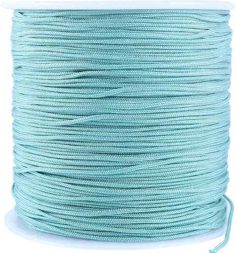 Vista 64 de KONMAY 1 rollo de cuerda de nailon de 150 yardas, trenzado de 0.016 in de nailon Shamballa Macramé/cordón de cuentas, cordón de nudo chino, cuerda