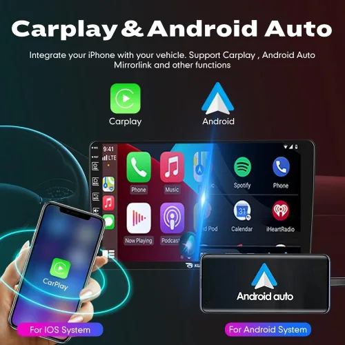 Vista 3 de Kunfine Coche CarPlay Android Navegación Automática Estéreo GPS Radio Reverse Cámara Pantalla 10 "IPS Pantalla Táctil Headunit Tablet Pad Media