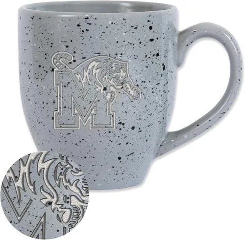 Vista 349 de Rico Industries NCAA Saint Joseph's (PA) Hawks Logo Principal Color Marrón 16 oz Logotipo del Equipo de Color Láser Grabado en Cerámica Moteada Taza