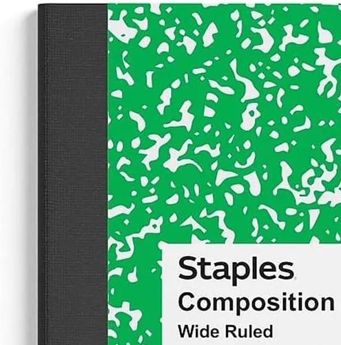 Vista 5 de Staples 639654 Cuaderno de composición de 9.75 pulgadas x 7.5 pulgadas de ancho con rayas 100 Sh. Verde
