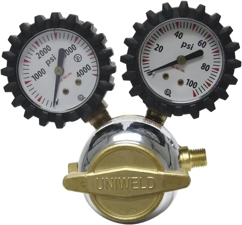 Vista 2 de Uniweld Regulador de oxígeno de la serie RO Patriot con conexión de salida "A" y entrada 540 CGA