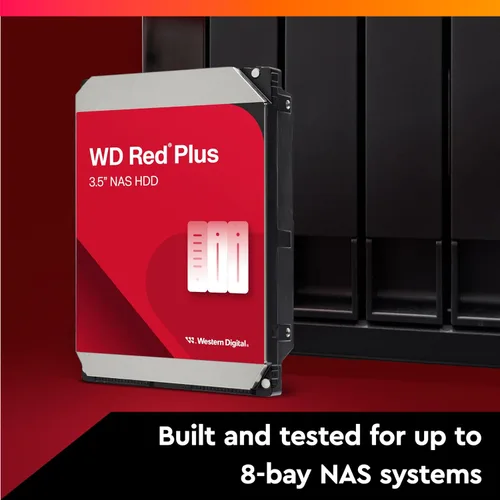 Vista 3 de Western Digital Disco duro interno WD Red Plus NAS de 1 TB - 5400 RPM, SATA 6 Gb/s, CMR, caché de 64 MB, 3.5" - WD10EFRX