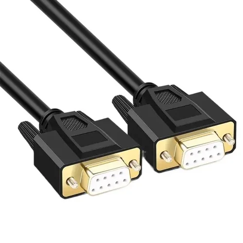 Vista 7 de Cable de extensión de 9 pines DB9 Serial RS232 COM Cable de datos COM de grado industrial hembra a hembra a macho, cable blindado de 9 pines