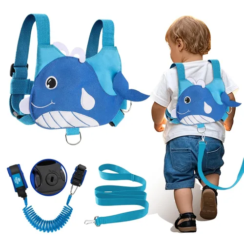 Lehoo Castle Correa para niños pequeños para caminar, correas de bebé para niños pequeños 3 en 1, arnés para niños con correa, correa de seguridad