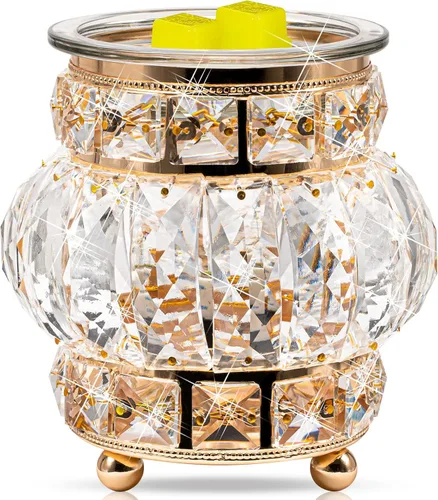 Calentador de cera para derretimiento de hierro forjado, quemador de aceite de cristal para el hogar, sala de estar, dormitorio, cocina, oficina