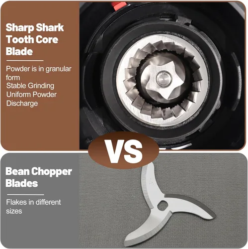 Vista 4 de Molinillo de café eléctrico con pantalla táctil, 2-14 tazas, molinillo de café cónico con 25 ajustes de molienda, cepillo de limpieza, molienda Negro