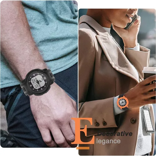 Vista 7 de Miimall Compatible con Garmin Instinct Crossover Case, resistente a los arañazos Anti-caída TPU Funda de protección militar para accesorios Instinct