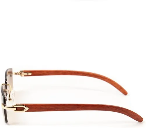 Vista 8 de Gafas de sol cuadradas unisex con montura dorada sin montura para hombre y mujer, estilo de los años 90, rectangular, sin marco, retro, moderno, hip