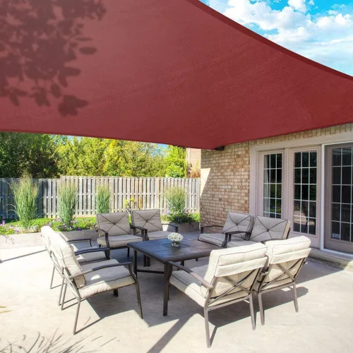 Vista 12 de Toldo rectangular con dosel para patio, 6 pies x 8 pies, de tela para sombra en exteriores - Protección solar para pérgola, patio trasero, jardín