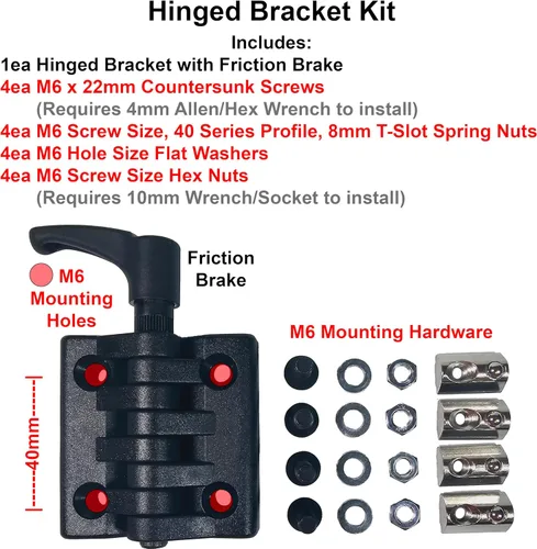 Vista 3 de Soporte de montaje universal y kit de soporte con bisagras, se adapta a la cubierta Elgato Stream de 15 teclas MK.2. Perfecto para corredores Sim