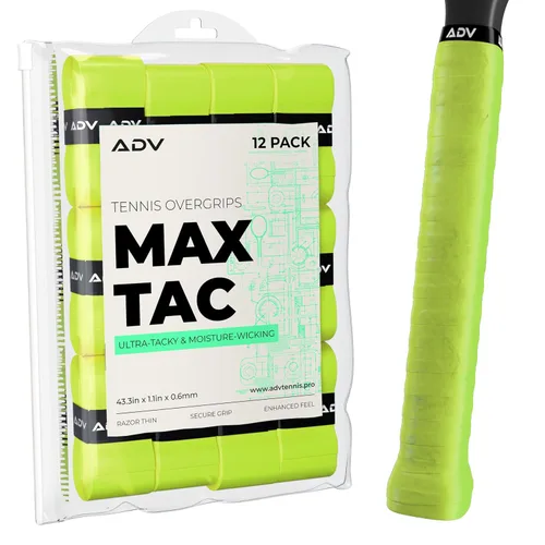 Vista 14 de ADV MaxTac Tacky Overgrip de Tenis - Paquete de 12 Overgrips de Tenis Extremadamente Pegajosos Antideslizantes - Cinta de Agarre para Raqueta